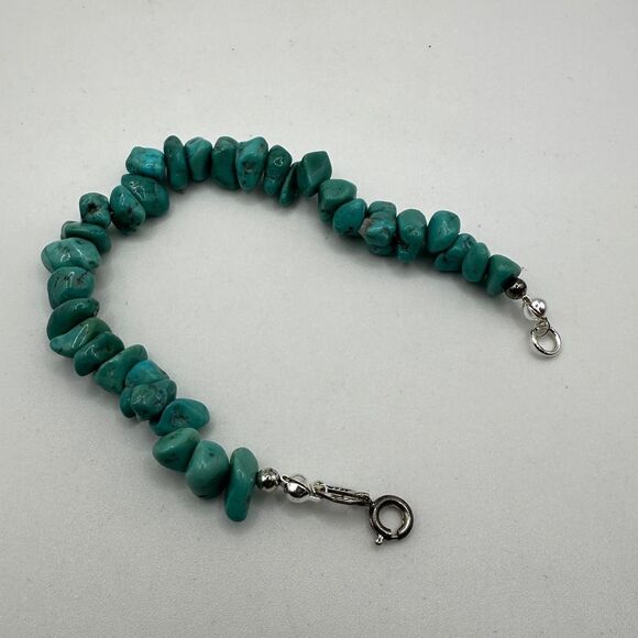 Revived Carolyn Pollack 7.5" turquoise chip bracelet in sterling silver! - Picture 10 of 10